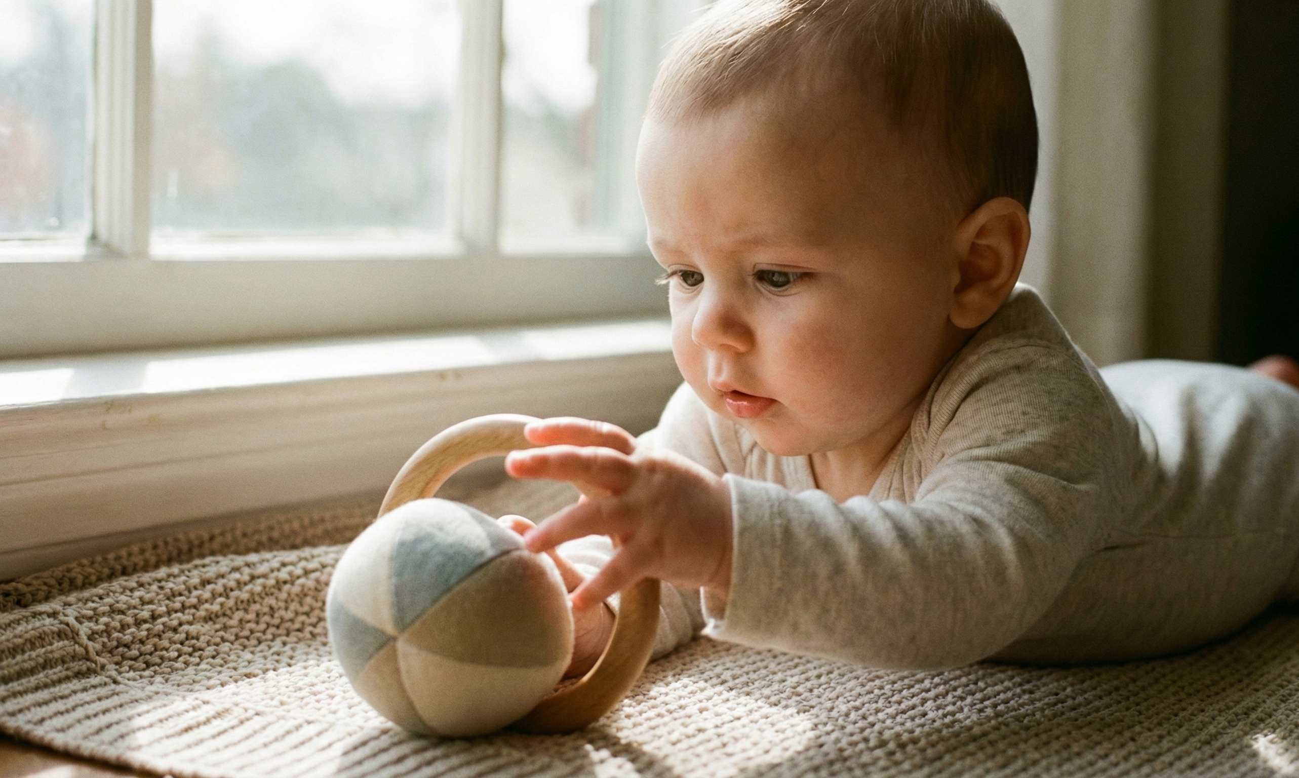 Când începe copilul să prindă jucăriile
