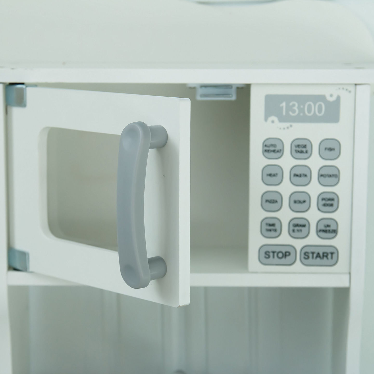 Bucătărie din lemn pentru copii cu cuptor cu microunde