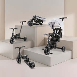 Triciclu multifuncțional 8in1 TOBI FOREST - gri