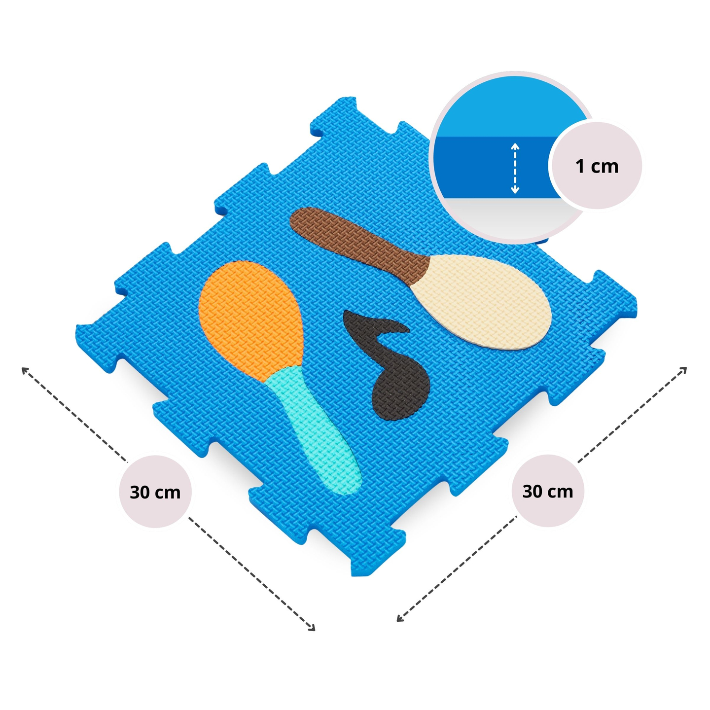 Covoraș puzzle educațional din spumă 90 x 90 x 1cm - spumă EVA - design: instrumente