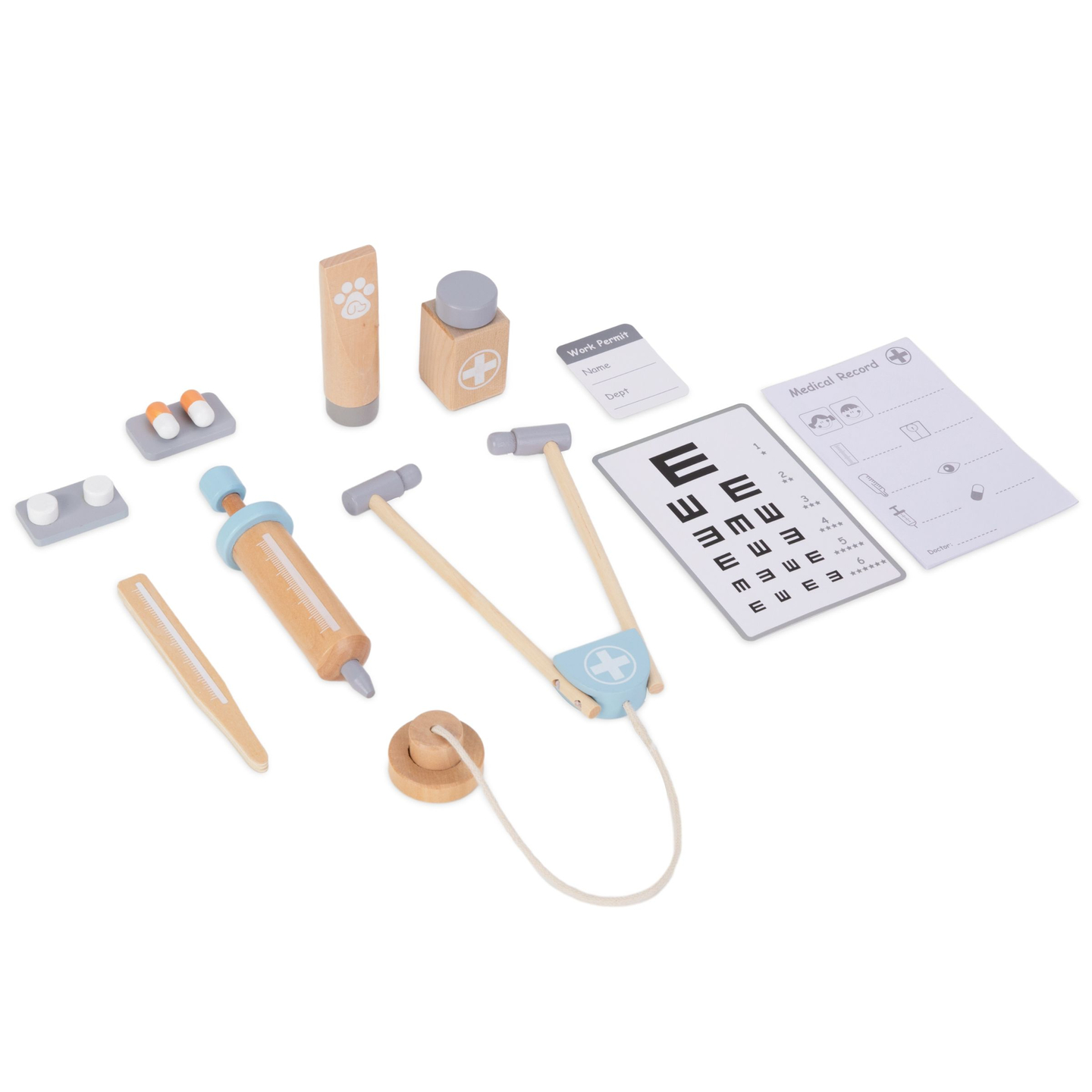 Set de lemn pentru micul doctor