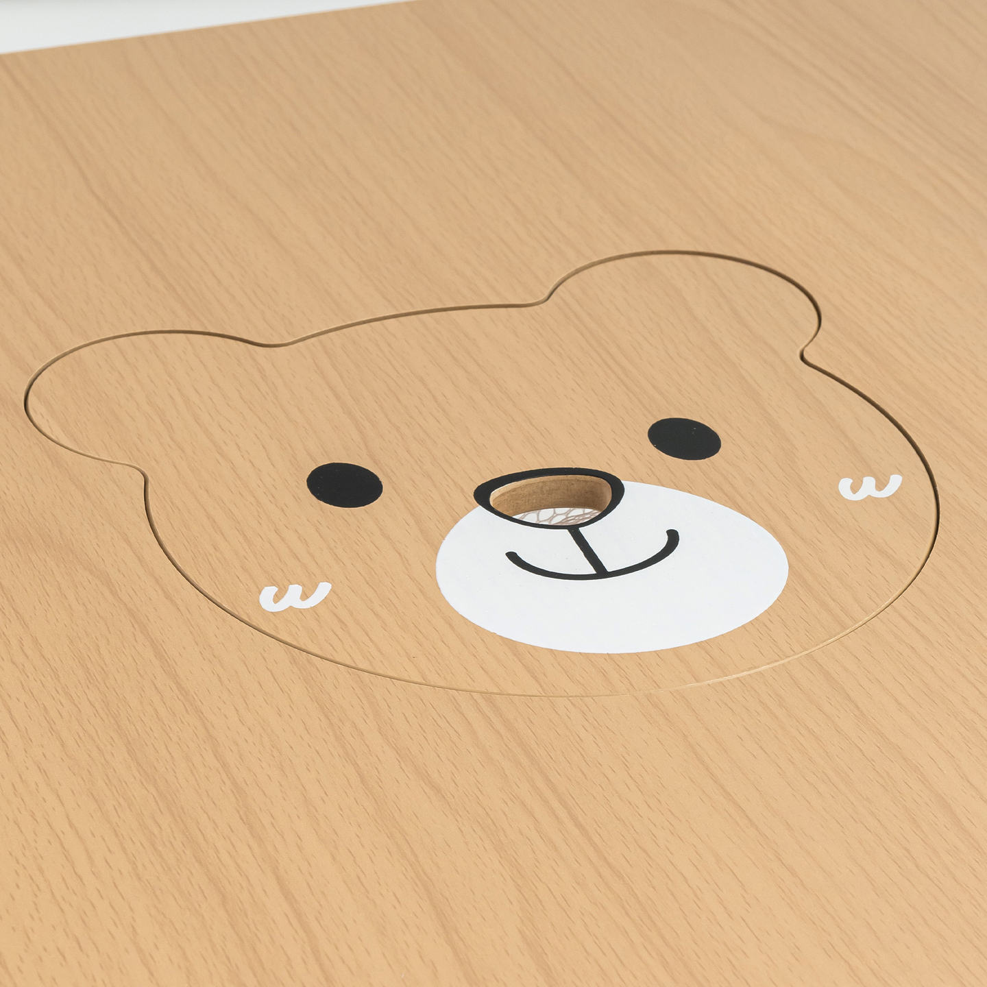 Masă din lemn cu depozitare și 2 scaune Set pentru copii - Ursuleț de pluș drăguț