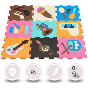 Covoraș puzzle educațional din spumă 90 x 90 x 1cm - spumă EVA - design: instrumente