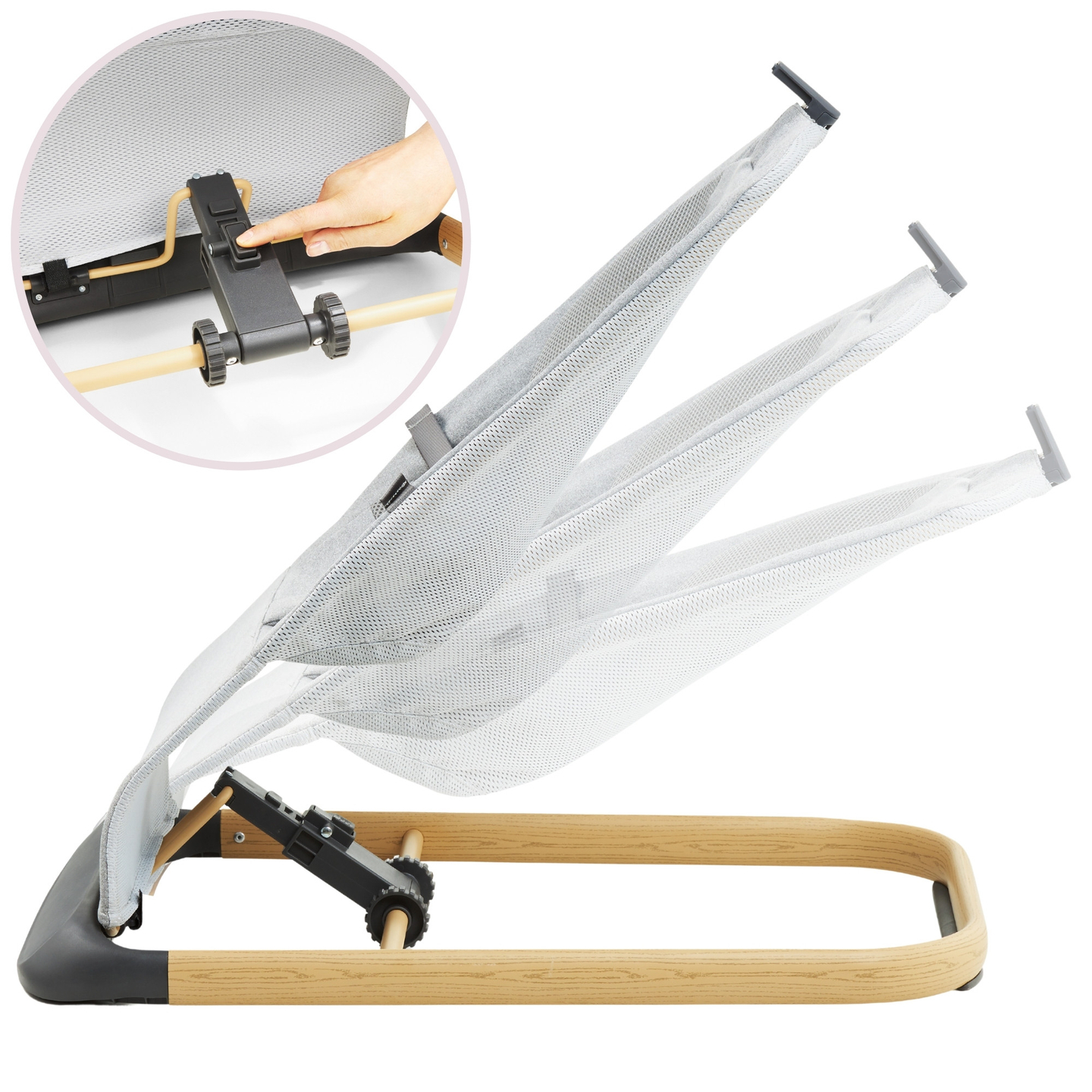 Fotoliu balansoar 2 în 1 Moby-Sistem LILY - gri