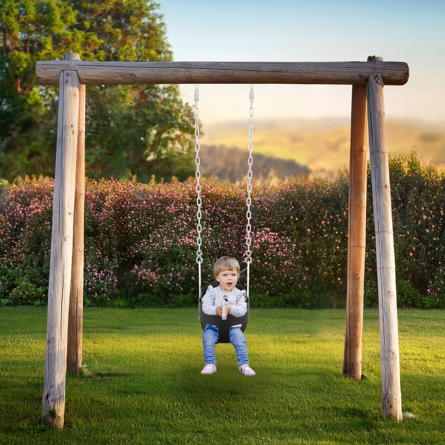 Leagăn cu lanț pentru copii HyperMotion cu spătar înalt