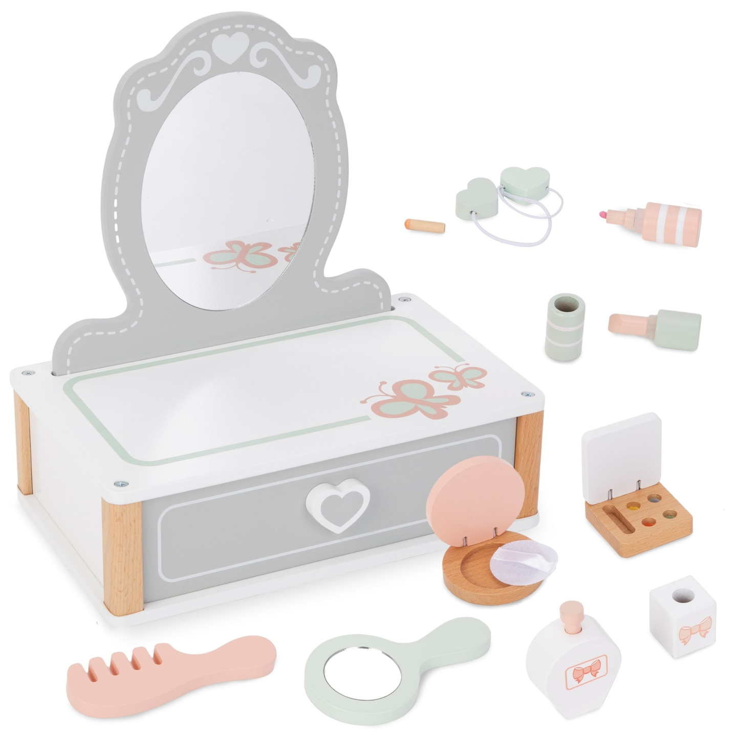 Masă de toaletă din lemn pentru copii cu accesorii