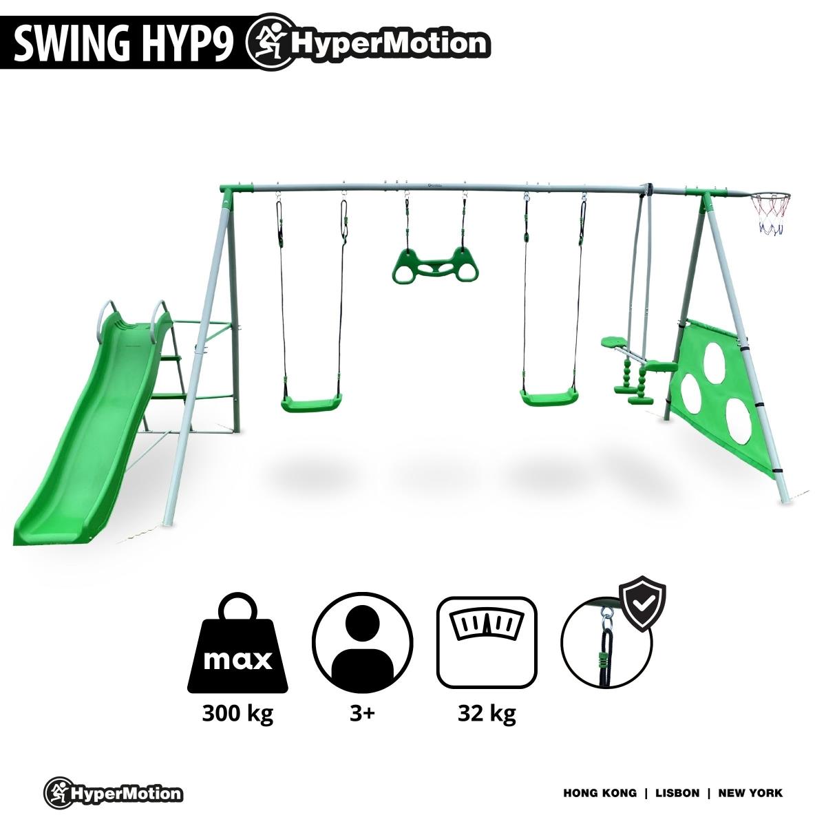 Loc de joaca de gradina XXXL pentru copii cu leagan, tobogan, trapez de gimnastica, coș de baschet și poartă de fotbal