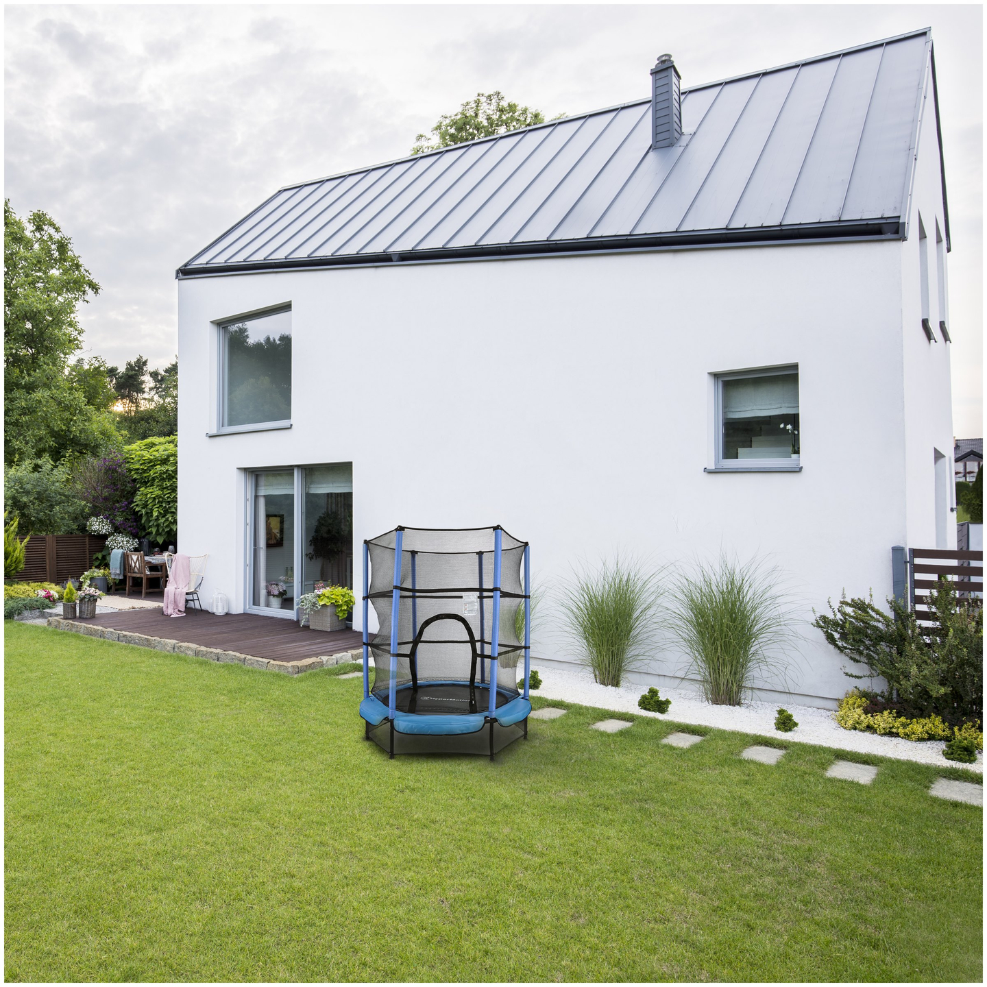 Trambulină pentru acasă 140cm cu plasă de siguranță - pentru copii 3-6 ani