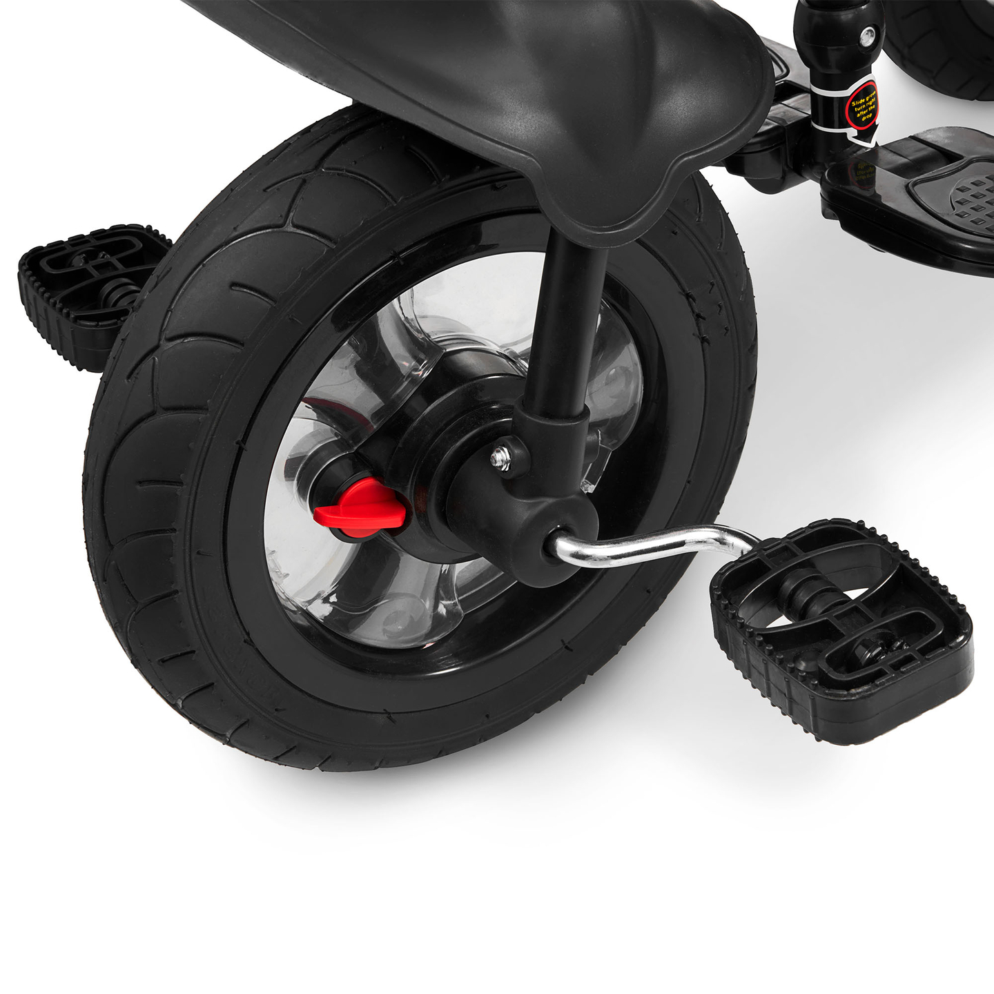 Tricicletă pentru copii 1-4 ani - TOBI FREY - culoare roz - roți pivotante - roți cu pompă + împingător