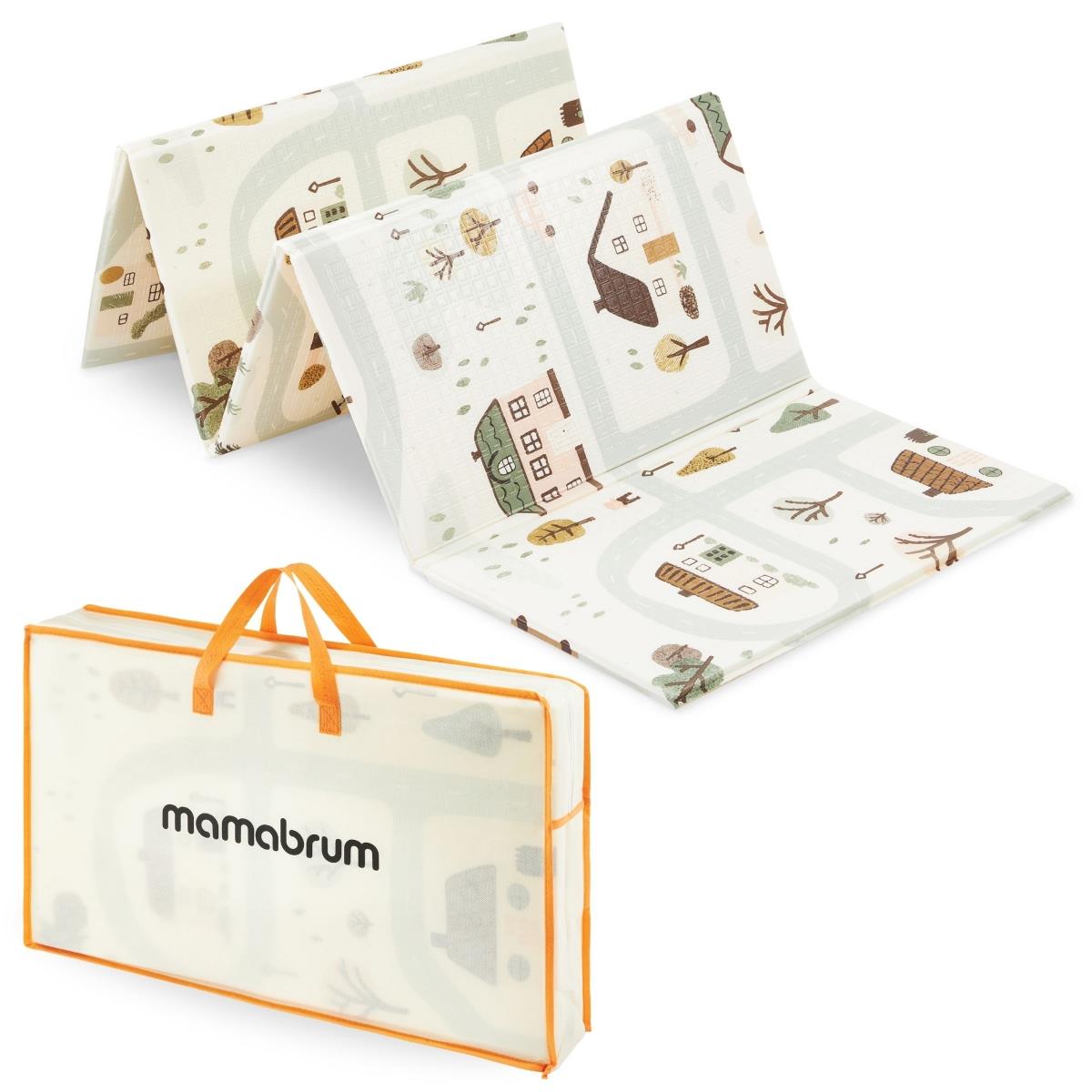 Covoraș din spumă pliabil pe două fețe 180 x 120 x 1cm - Charming Town/Sand Beige