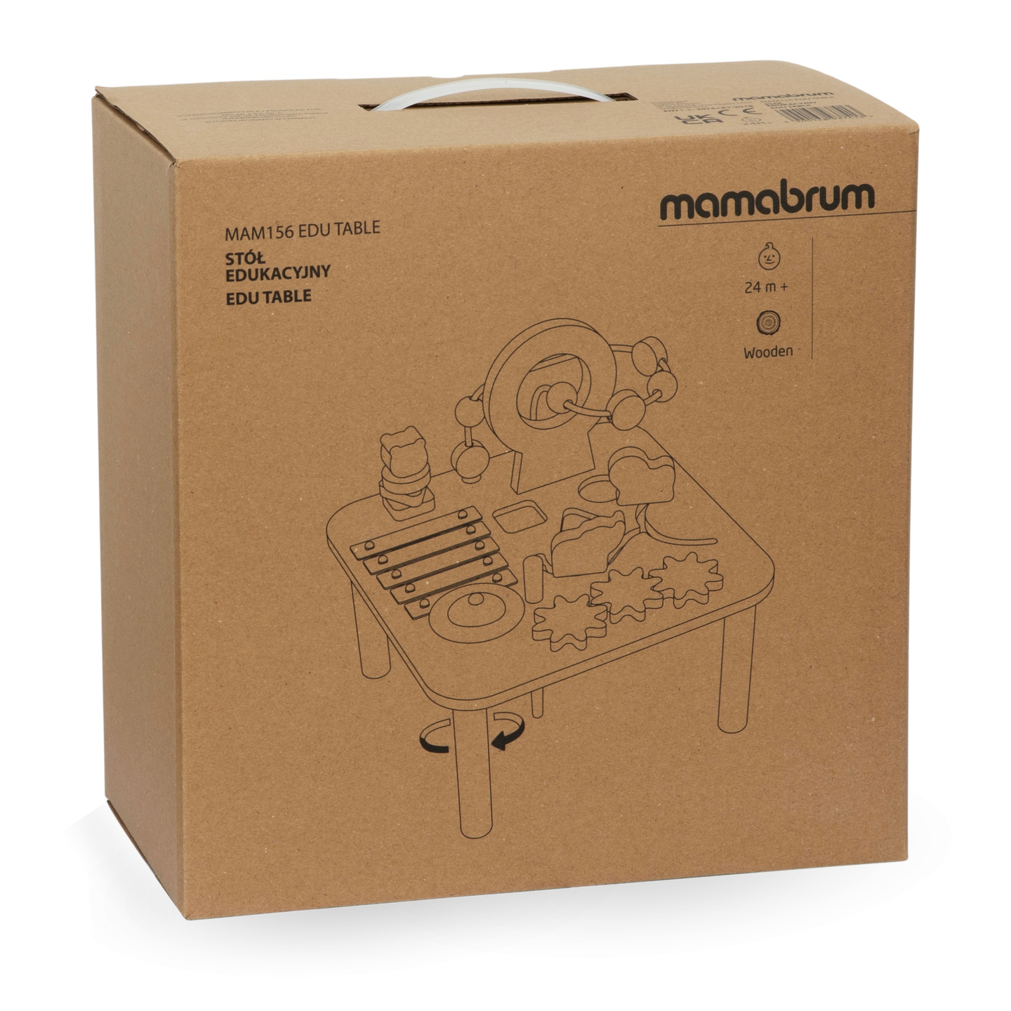 Masa muzicala educativa 7 in 1 din lemn cu chimvale si gong - jungla salbatica