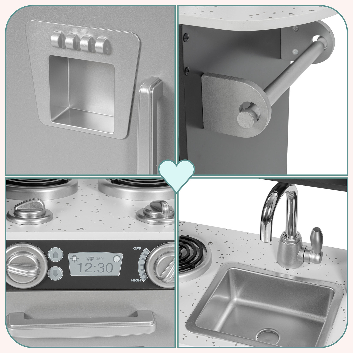 Bucătărie XXL din lemn cu iluminare LED, șorț și accesorii