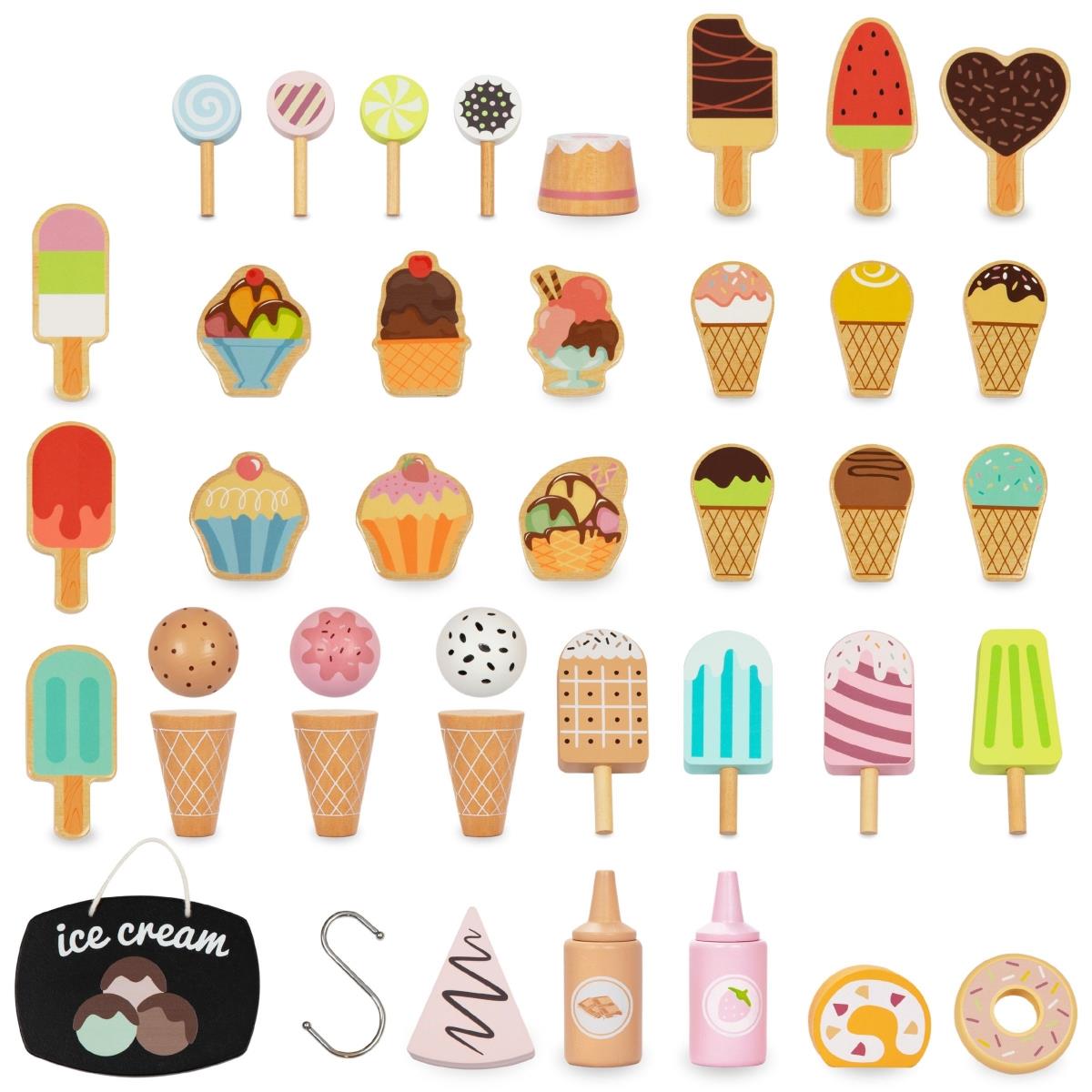 Sală de înghețată din lemn pe roți - cărucior pentru înghețată