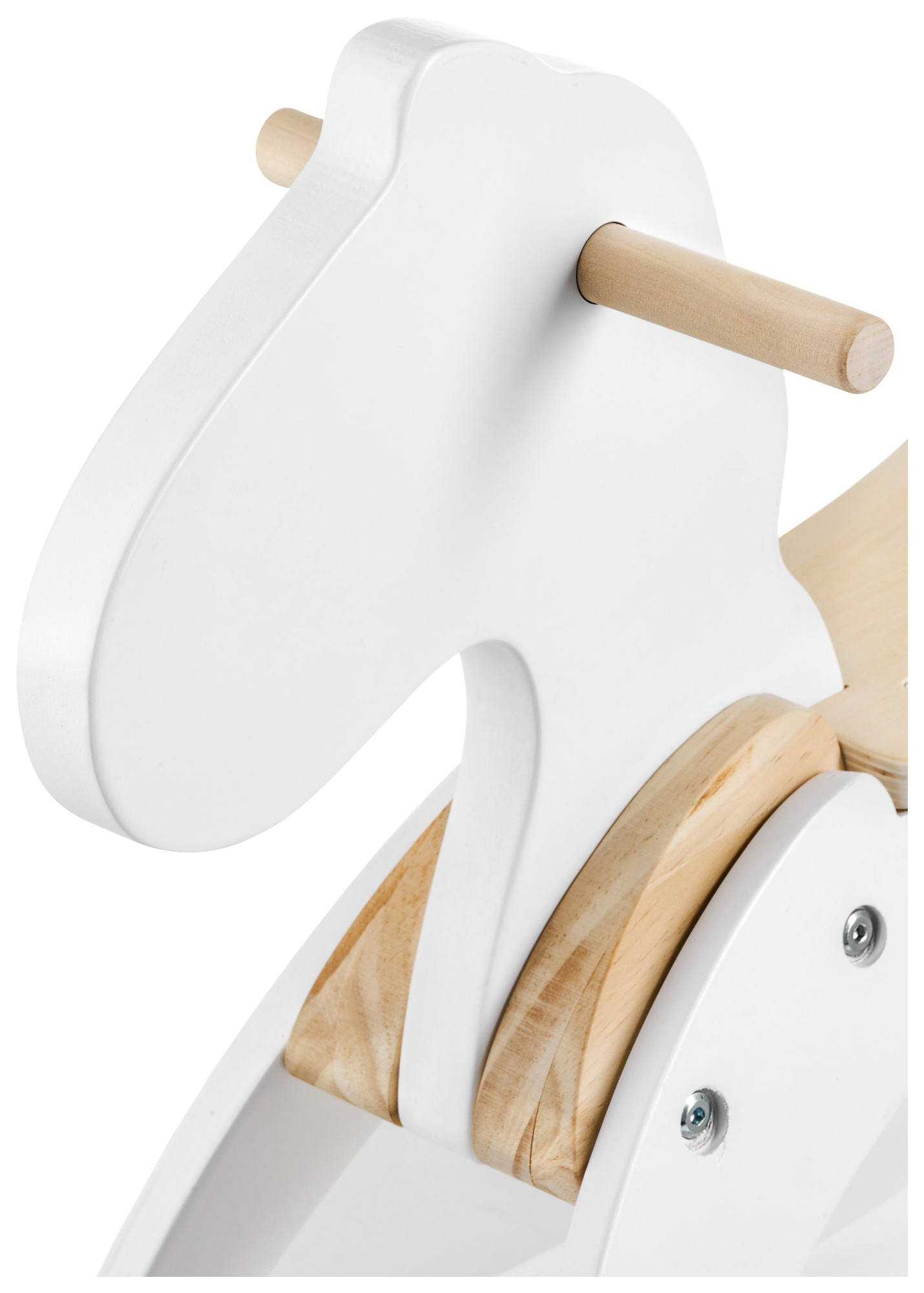 Căluț din lemn - alb - de la 12 luni.