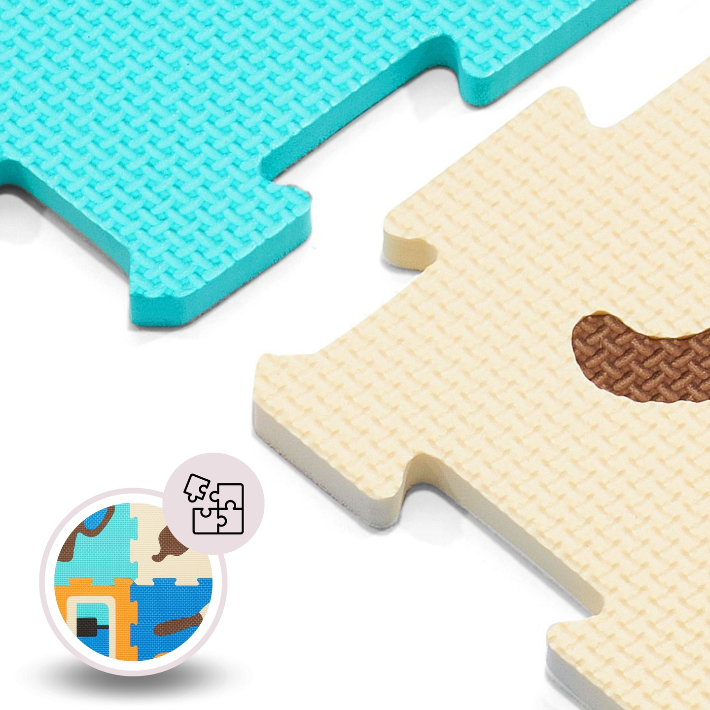 Covoraș puzzle educațional din spumă 90 x 90 x 1cm - spumă EVA - design: instrumente