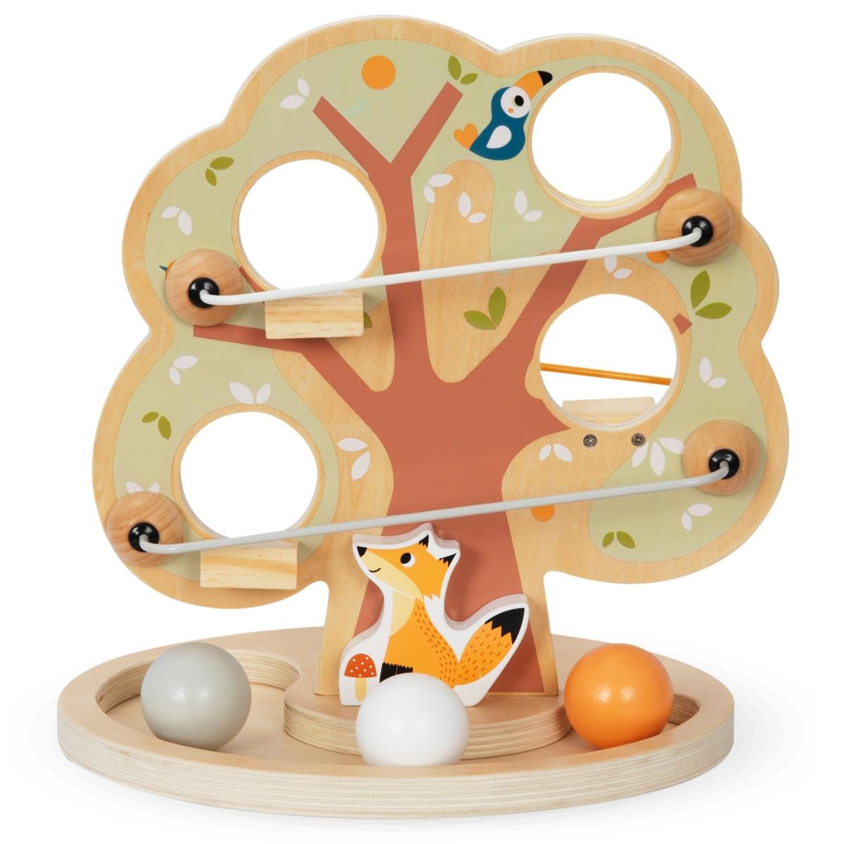 Pistă de alunecare cu bile din lemn - Copac verde