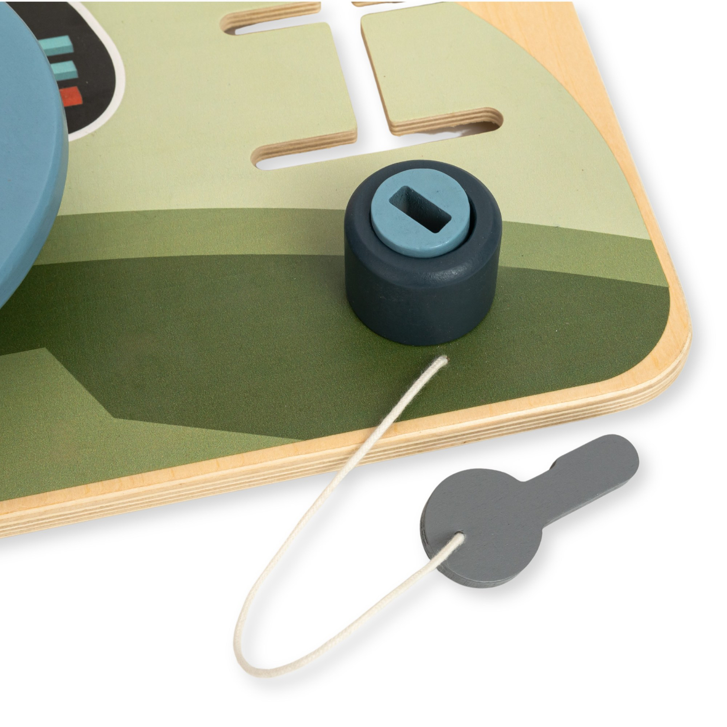 Tablă Montessori din lemn, cabină de pilotaj 2 în 1 pentru micul șofer și pilot – volan, schimbător de viteze, hărți de călătorie, radar