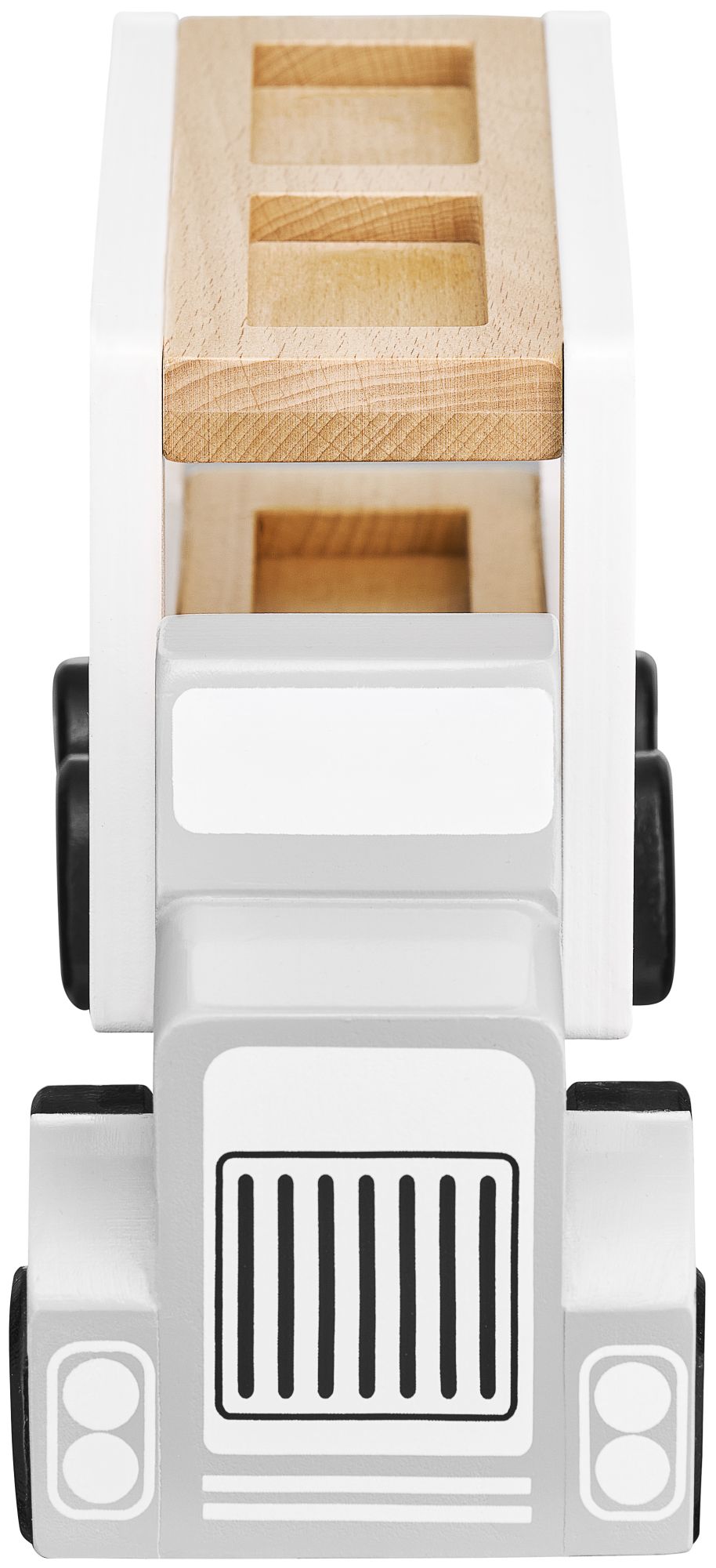 Camion-remorcă din lemn cu 4 vagoane