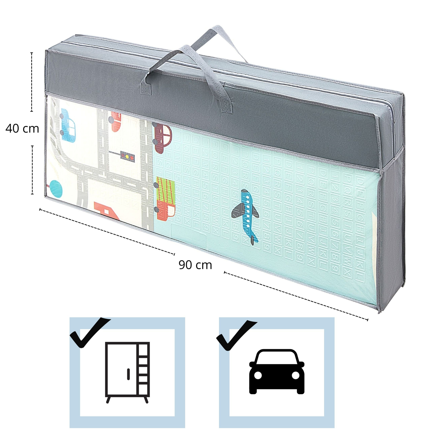 Covoraș din spumă cu două fețe XXL - pliabil 1 CM (munte și drum)