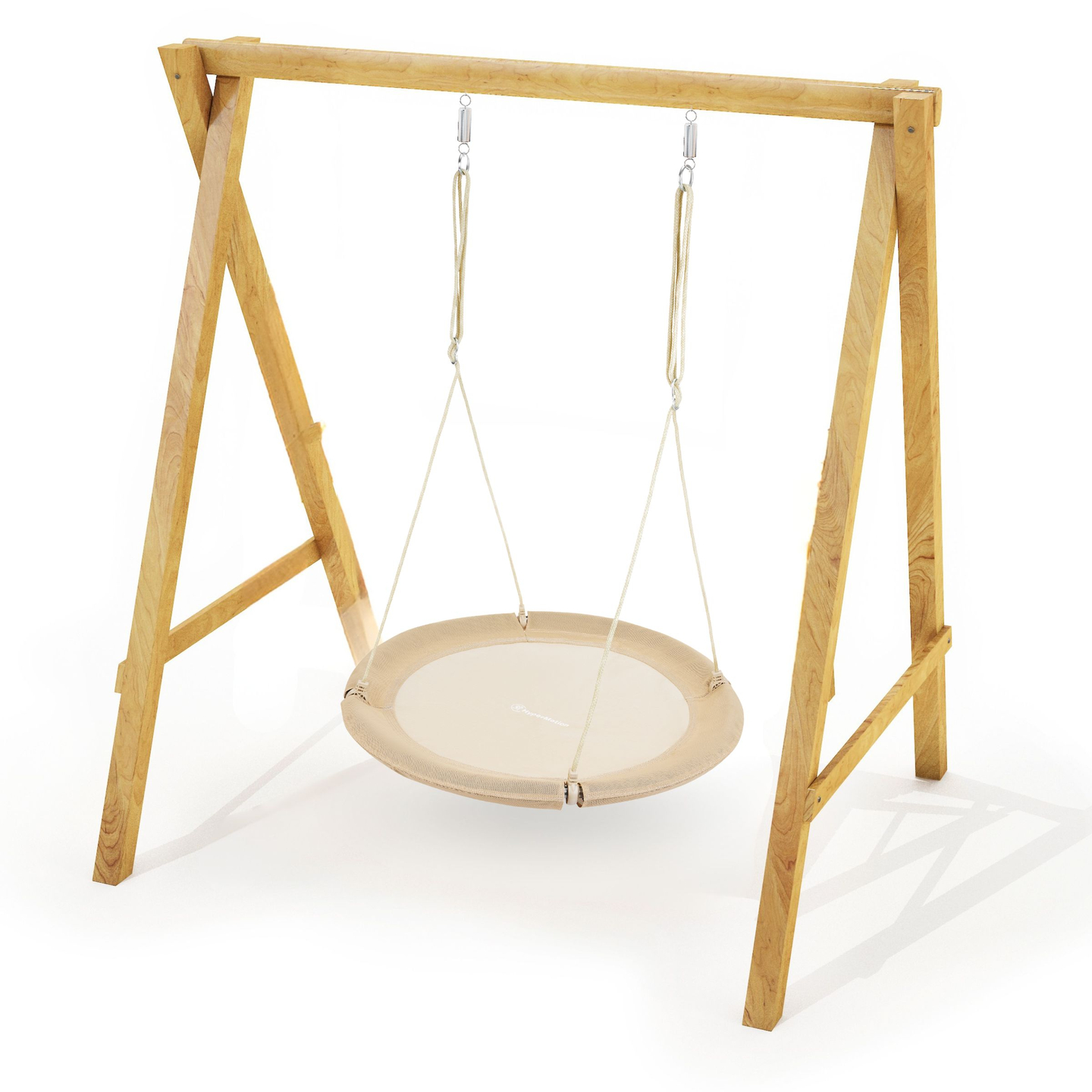 Leagăn cu cuib de barză HyperMotion - diametru 100 cm, culoare bej boho