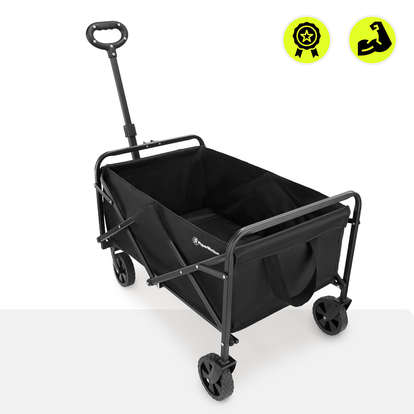 HyperMotion scaun cu rotile pliabil pentru plajă - negru, 80 kg