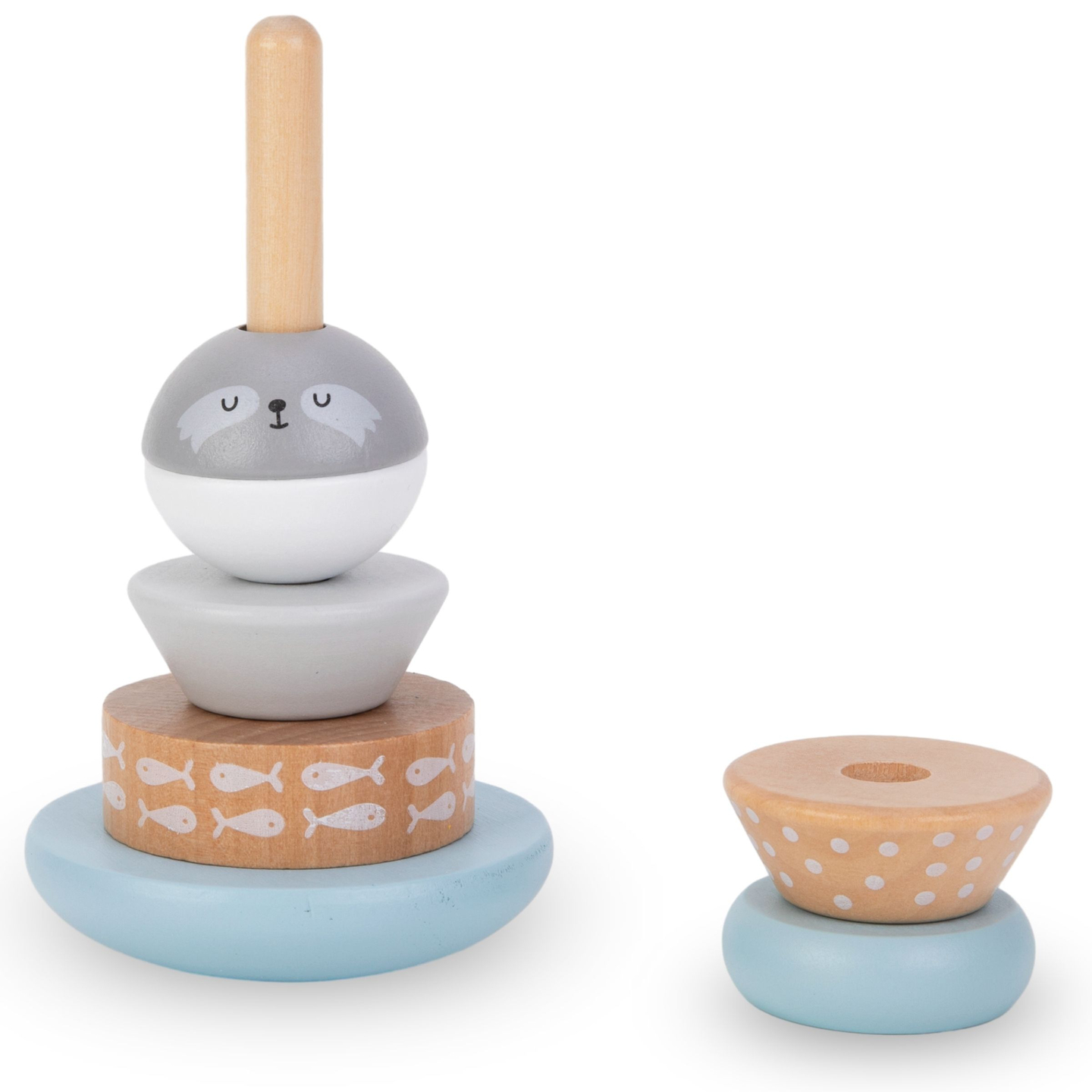 Set de jucării din lemn - împletitură colorată, piramidă de sigiliu, sortator de ursuleți de pluș