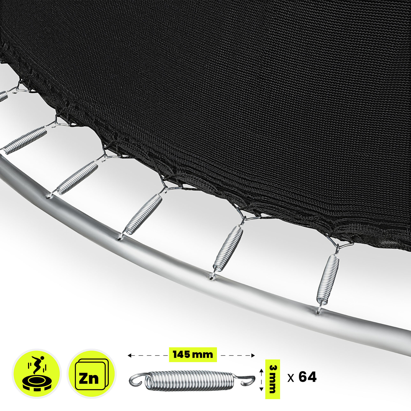 Trambulina XXL de gradina pentru copii HyperMotion - 366 cm 12FT - cu scara si plasa interioara - pentru casa si gradina - 150kg max