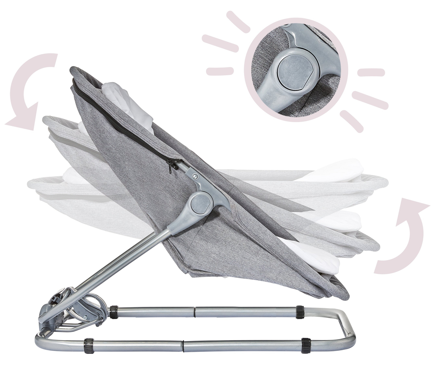 Șezlong + Scaun de flotabilitate + Pătuț 3 în 1 - Moby-System MILA