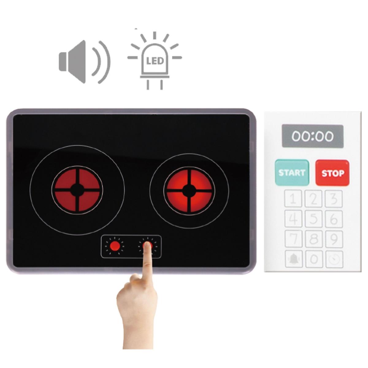 Bucătărie de colț interactivă din lemn XXXL cu frigider, cuptor cu microunde, cuptor, mașină de spălat și accesorii - naturală