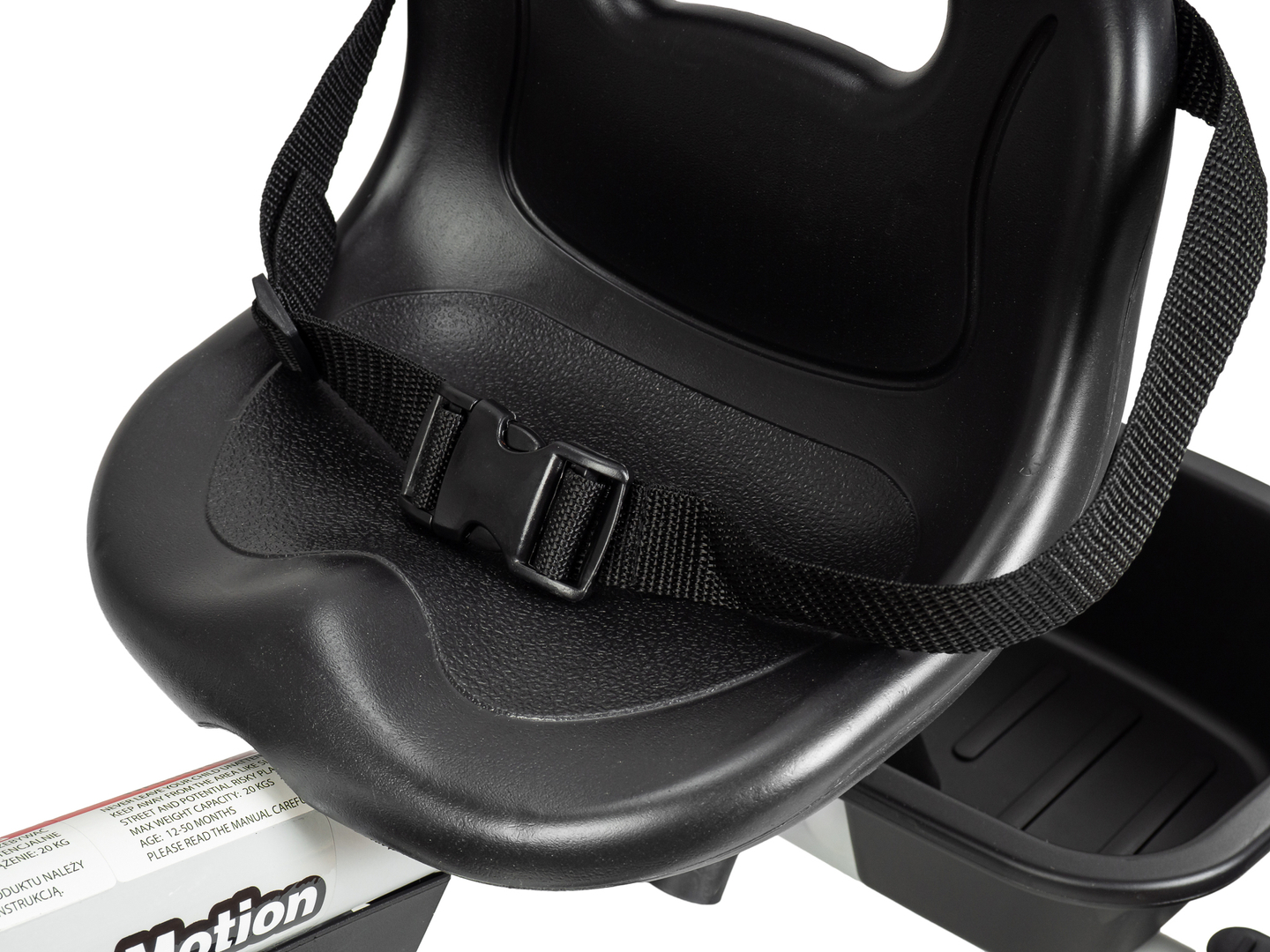 Tricicleta HyperMotion TOBI VECTOR - roți gonflabile veșnice + bară de împingere. Culoare: gri deschis.