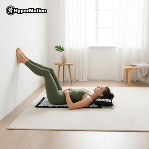 Saltea de presopunctură ECO din in cu fibră de cocos și pernă de hrișcă – 68 cm HyperMotion alb-negru