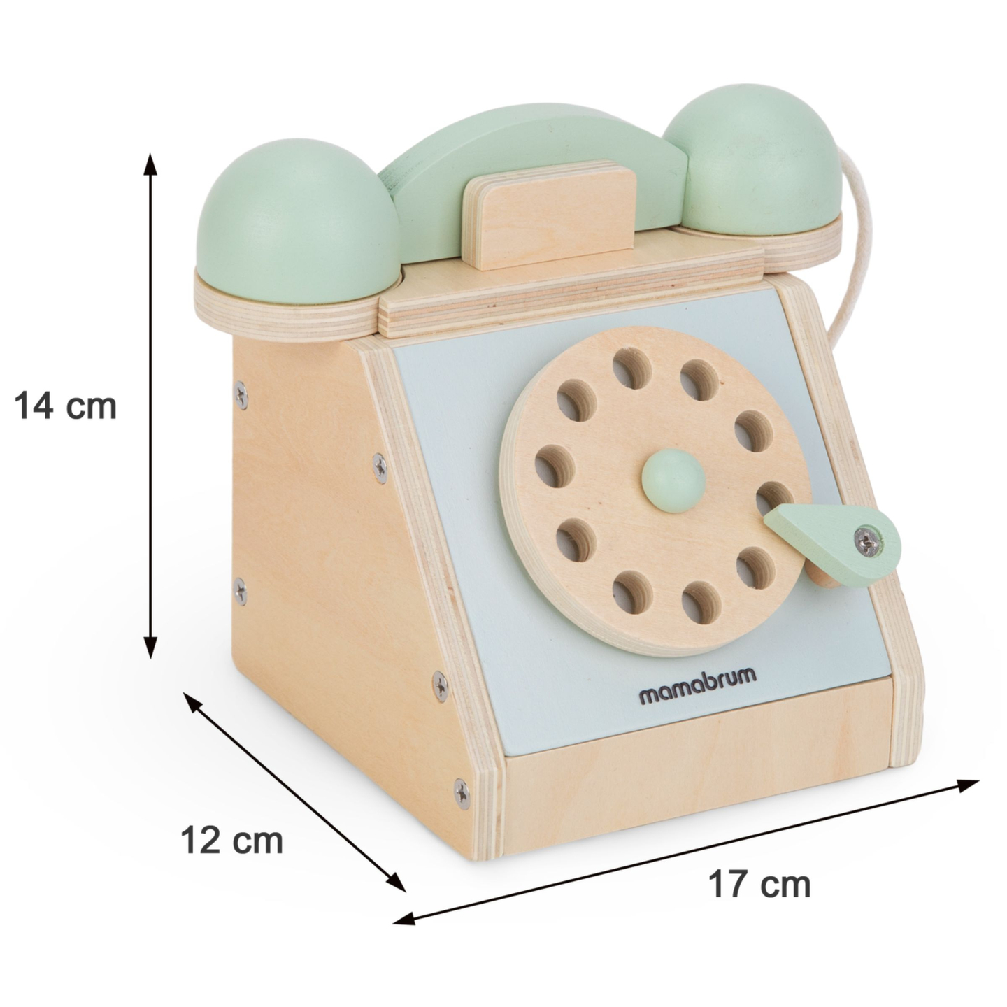 Telefon retro din lemn - mentă