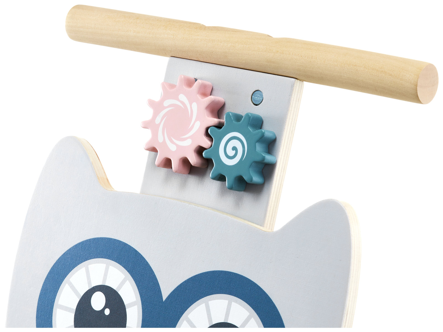 Plimbător multifuncțional din lemn - împingător - cărucior cu blocuri - Bufniță