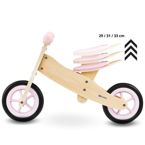 Tricicleta din lemn si balansoar 2in1 - HyperMotion PERCY - roz