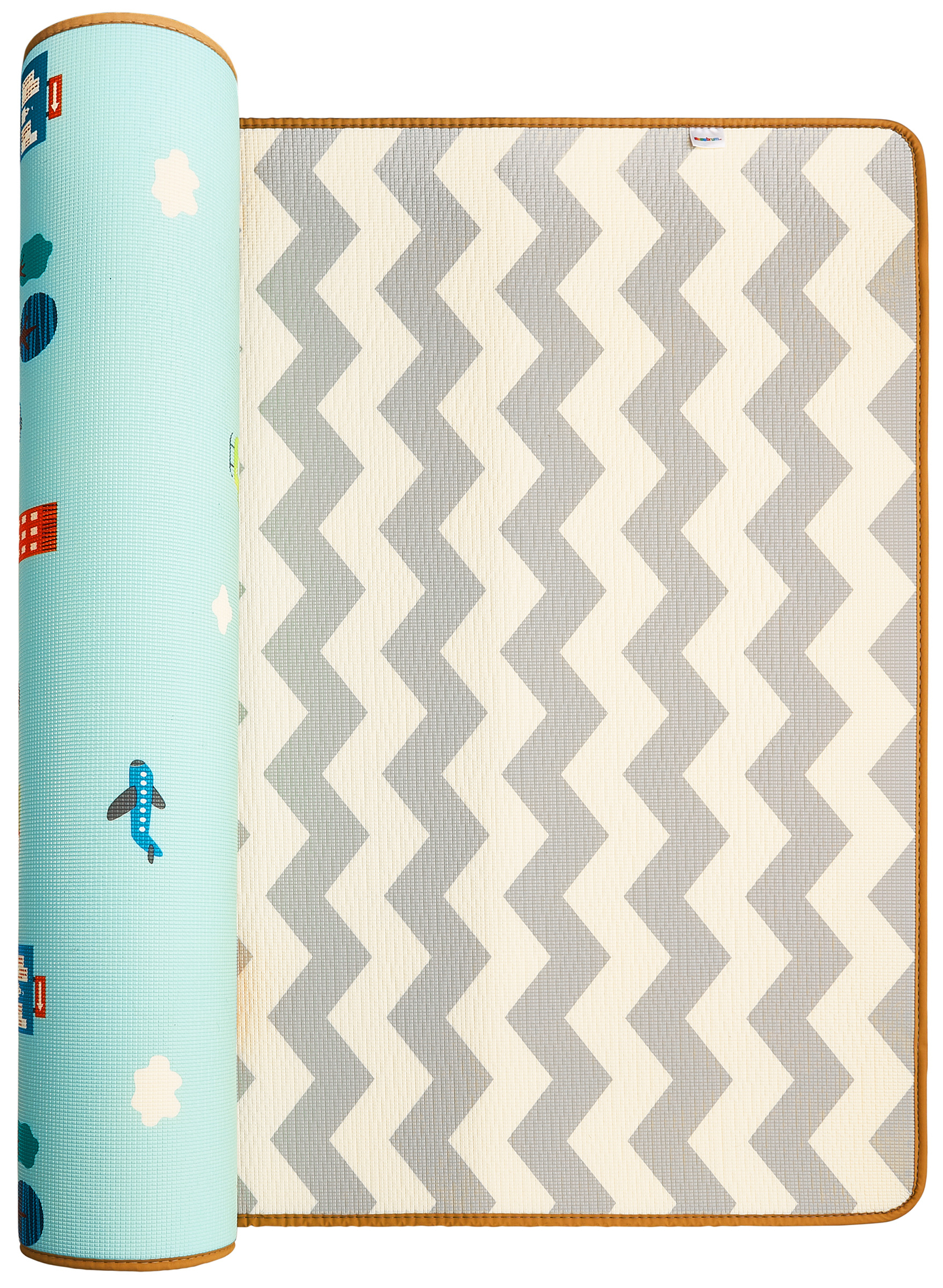 Covoraș de spumă cu două fețe XXL - rola 2 CM (drum și zigzaguri)