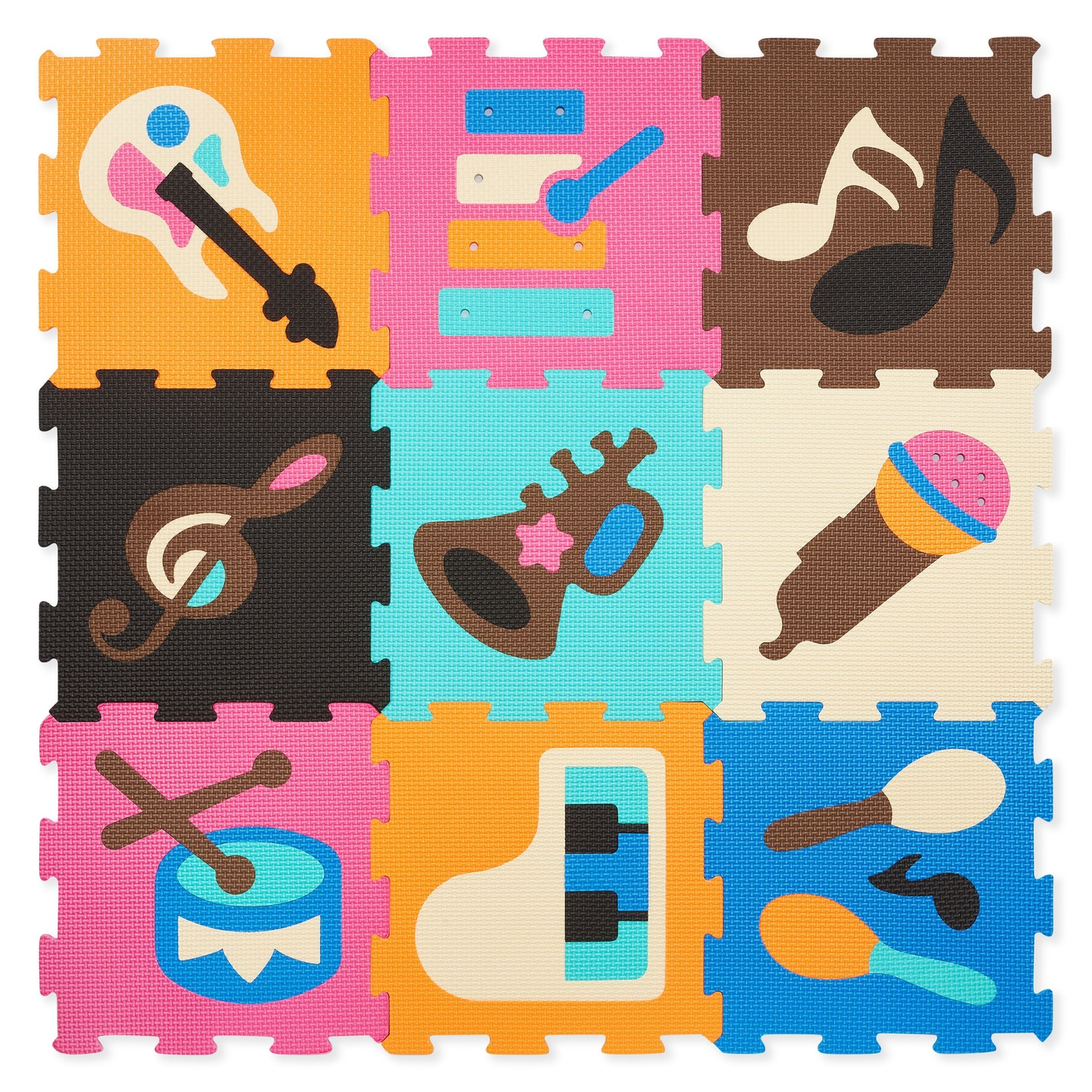 Covoraș puzzle educațional din spumă 90 x 90 x 1cm - spumă EVA - design: instrumente