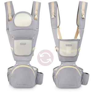 Cărucior ergonomic pentru copii - AMY 10in1 - 0-36 luni, gri