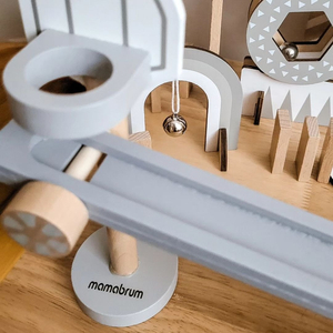 Blocuri de domino din lemn - cursă cu obstacole - 48 de elemente