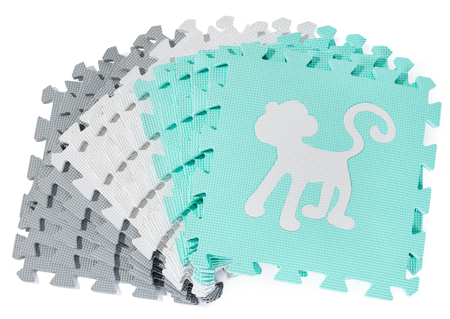 Covoraș de spumă XL 150 x 150 x 1cm cu margine - spumă EVA - mentă