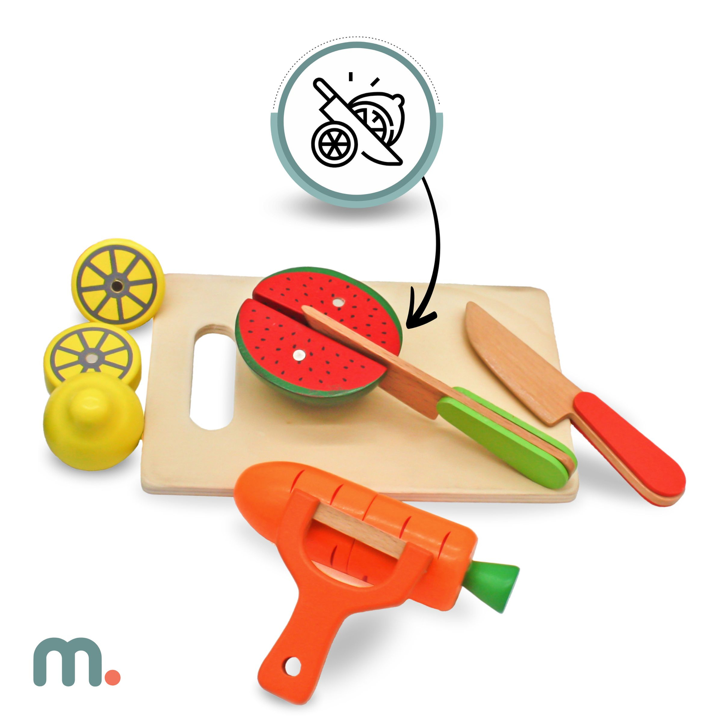 Fructe și legume din lemn pentru tăiere