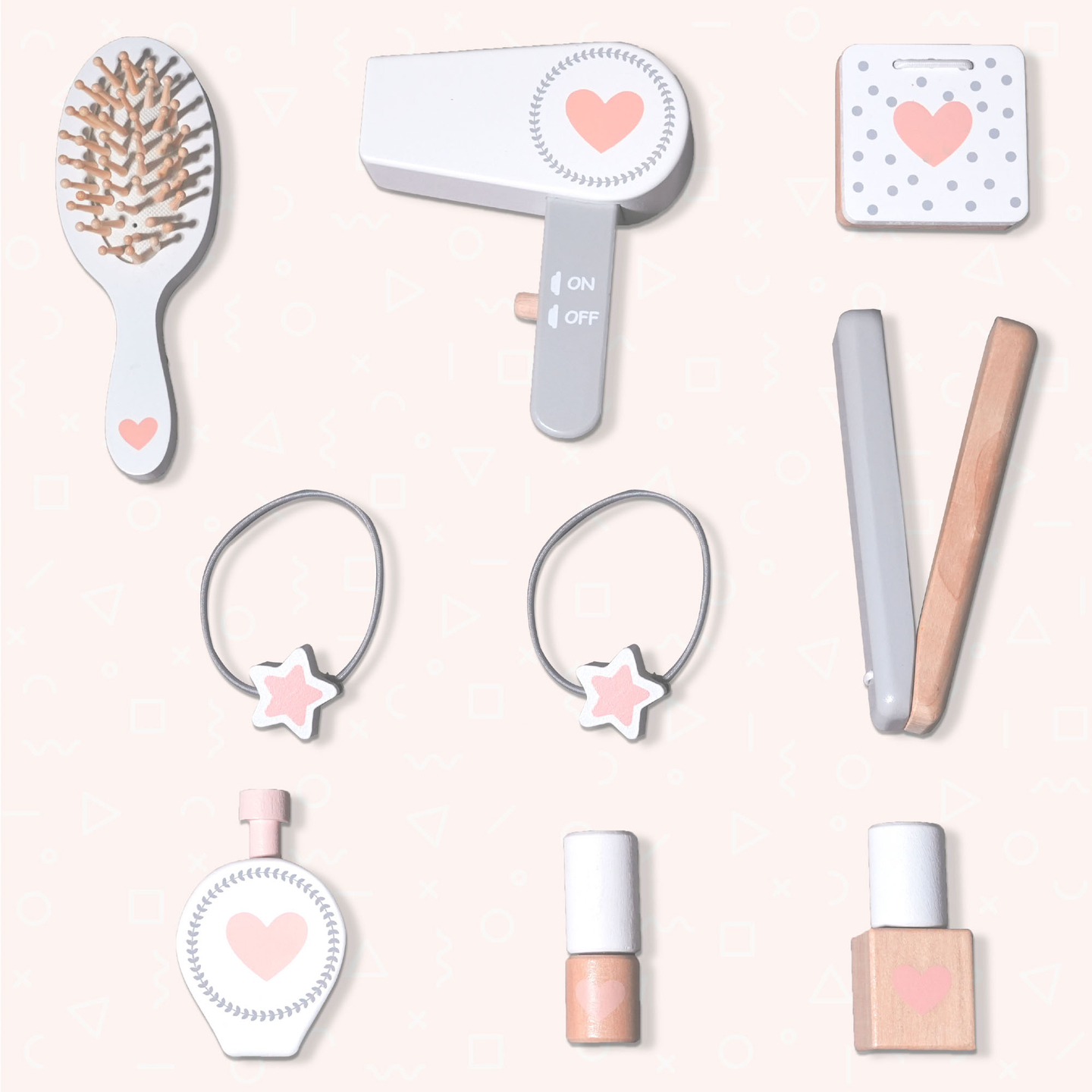 Măsuță de toaletă pentru copii din lemn cu scaun, accesorii și iluminare LED