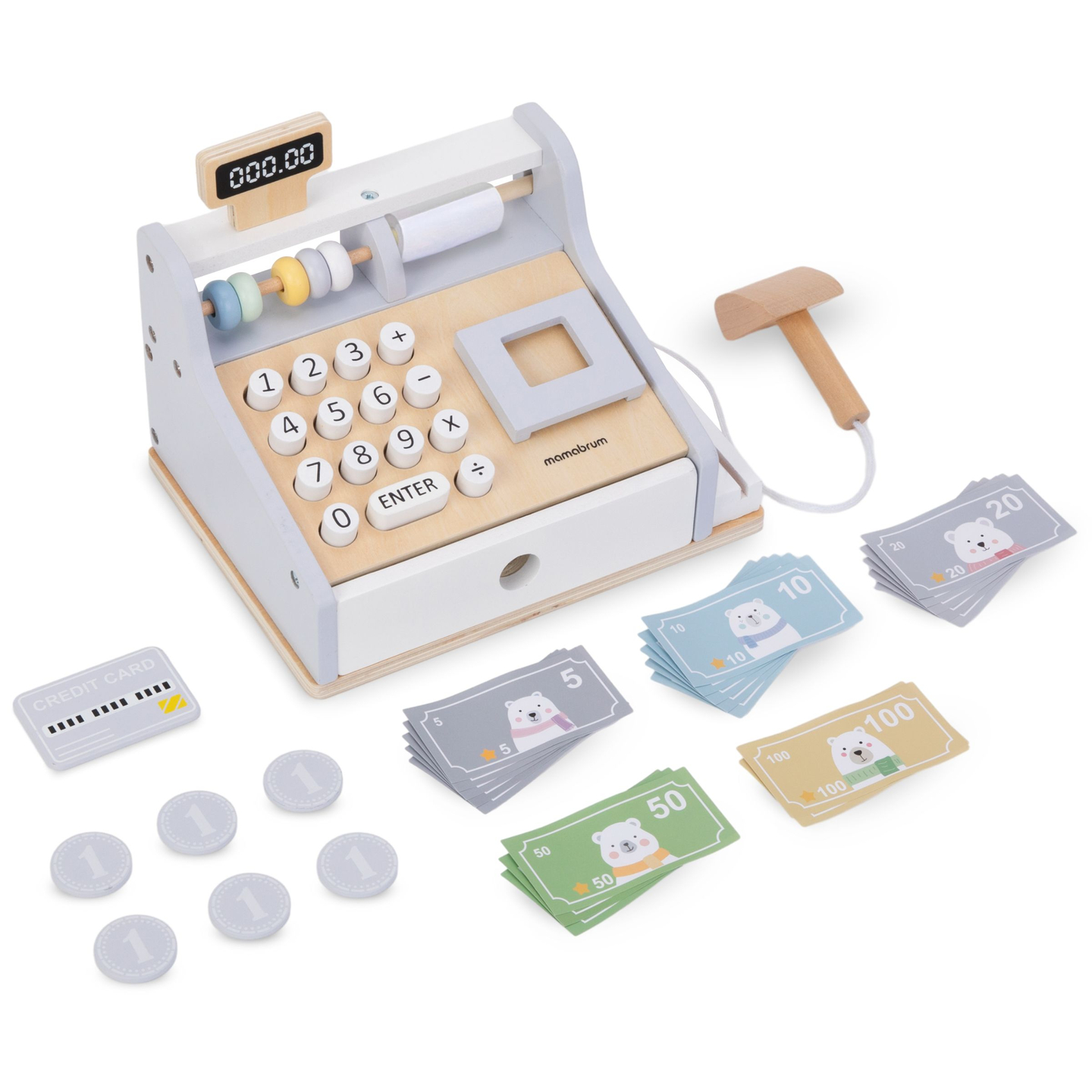 Casă de marcat din lemn cu accesorii