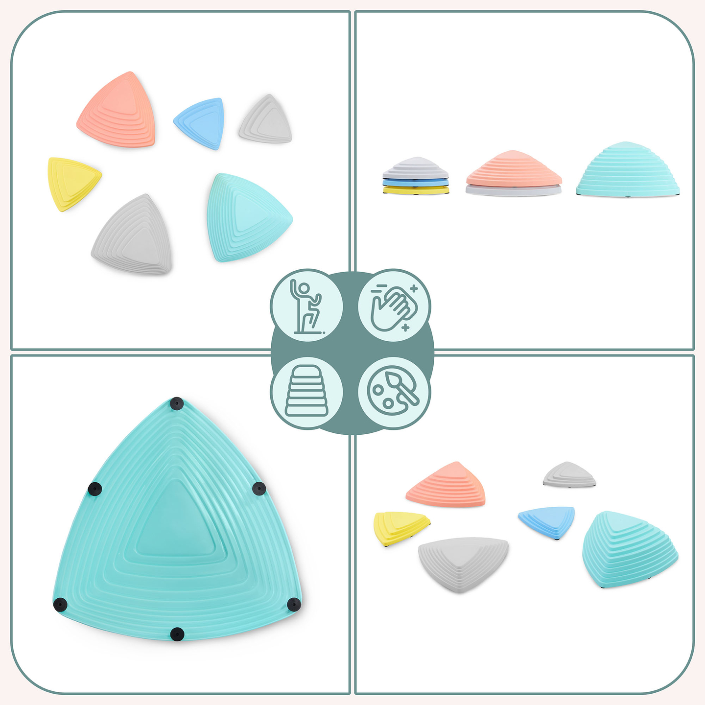 Pietre de echilibrare colorate - 6 bucăți