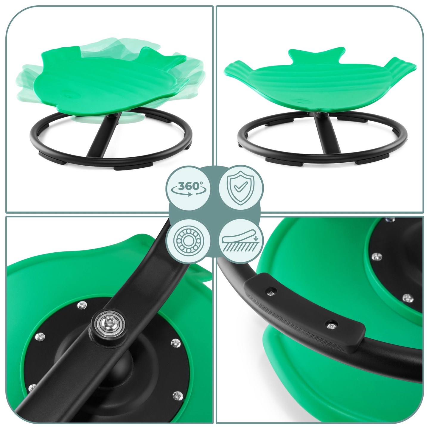 Mini carusel pentru copii Pești - culoare verde