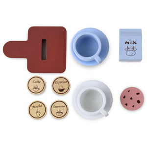 Mașină de cafea cu capsule din lemn - cafenea cu accesorii