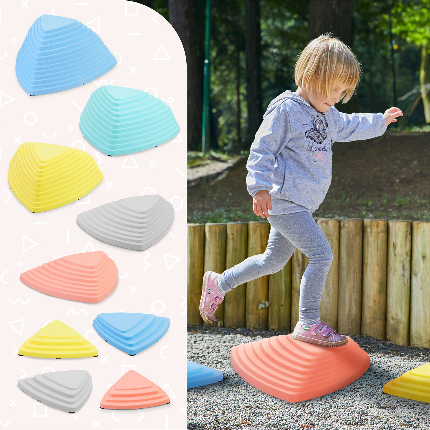 Pietre de echilibrare colorate - 9 bucăți