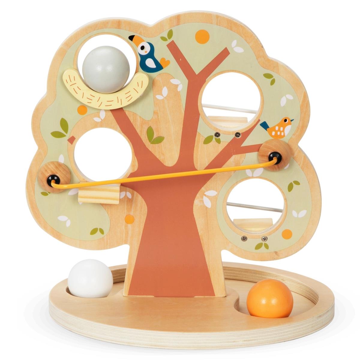 Pistă de alunecare cu bile din lemn - Copac verde