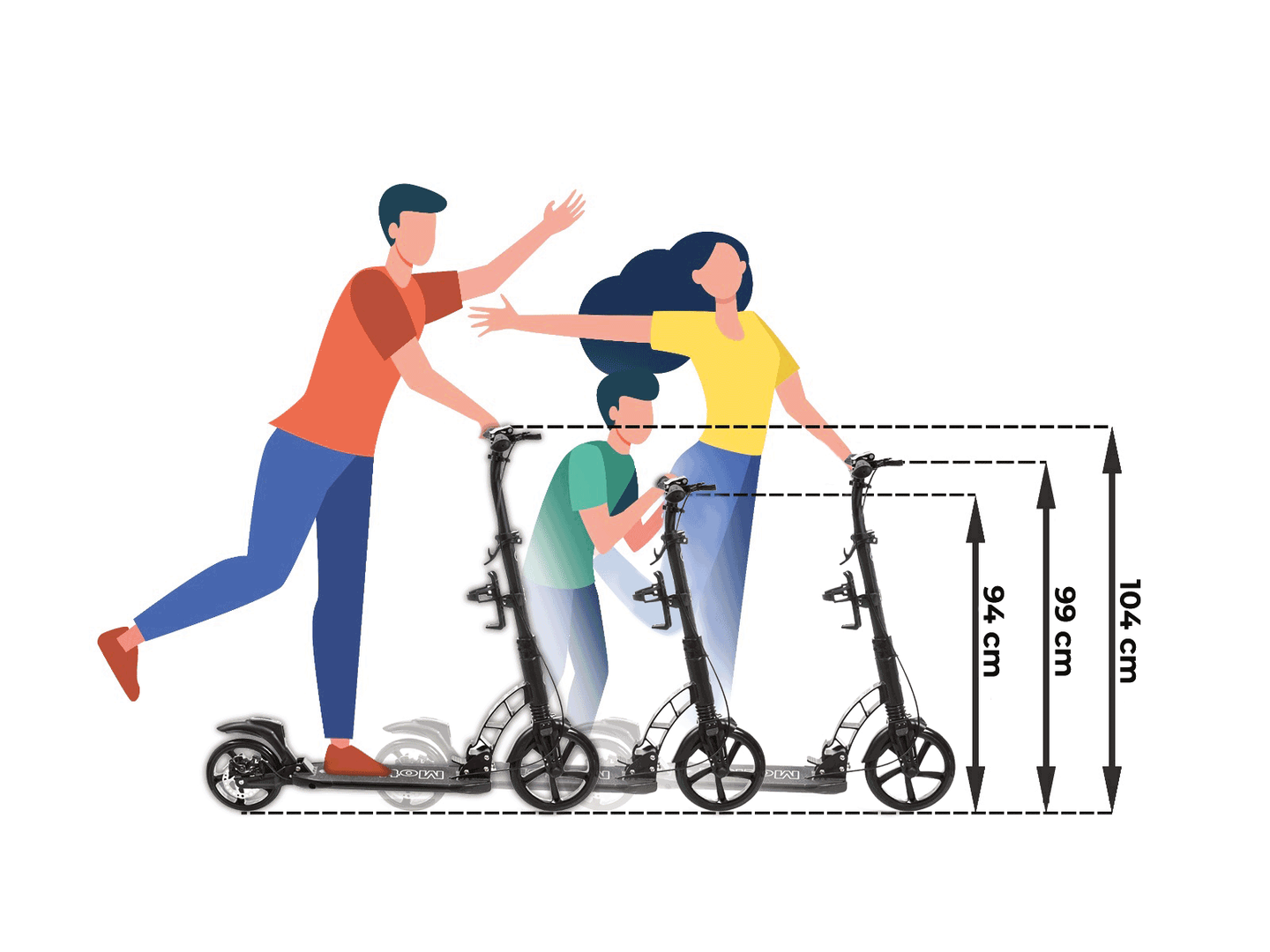 HyperMotion REGAMO scuter pentru adulți - negru