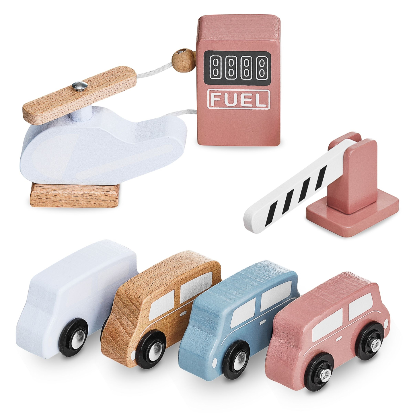 Parcare din lemn pe trei etaje cu lift - garaj cu mașini și elicopter