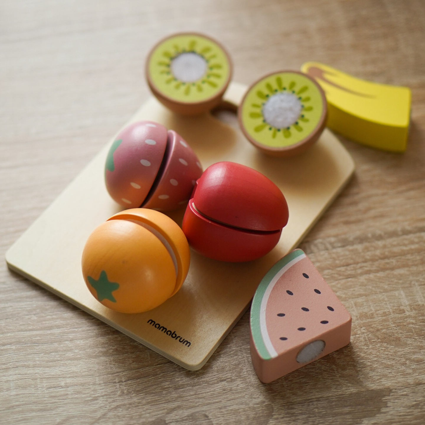 Fructe de tăiat din lemn - set